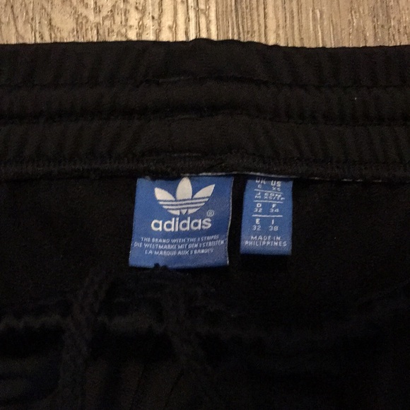 Adidas Black & White 3 Stripe Track Pants - Picture 4 of 5